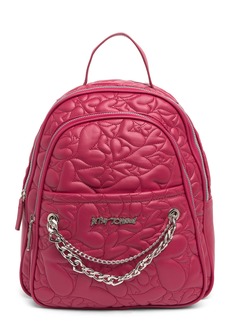 Betsey Johnson Heart Quilted Mid Size Backpack in Dark Magenta at Nordstrom Rack