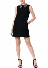 Betsey Johnson Women's Scuba Crepe Dress with Embellished Collar