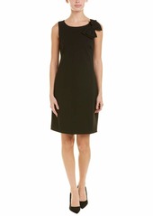 Betsey Johnson Women's Stretch Crepe Dress with Bow on The Shoulder