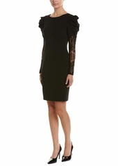 Betsey Johnson Women's Stretch Crepe Dress with Lace Sleeves