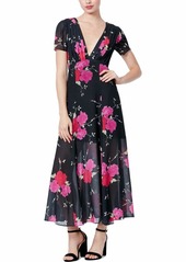 Betsey Johnson Women's Vintage Floral Print Maxi Dress