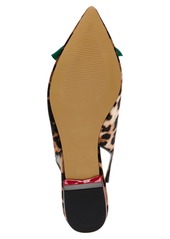 Betsey Johnson Women's Junniper Cherry Detailed Slingback Flats - Leopard Multi