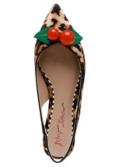 Betsey Johnson Women's Junniper Cherry Detailed Slingback Flats - Leopard Multi