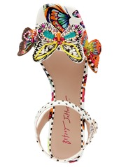 Betsey Johnson Lotty Block Heel Sandal with Butterfly Detail - Black Butterfly