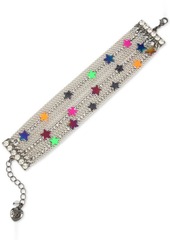 Betsey Johnson Multi-Tone Neon Star Multi-Row Chain Bracelet