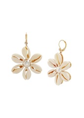 Betsey Johnson Puka Shell Flower Drop Earrings