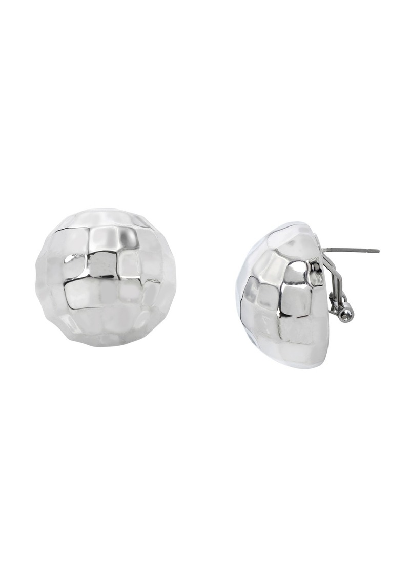 Betsey Johnson Rhodium Midnight Magic Disco Ball Post Earrings - Rhodium