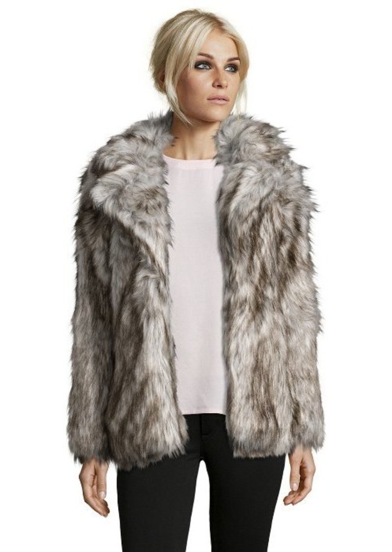 Betsey Johnson Betsey Johnson silver faux fox fur coat | Outerwear