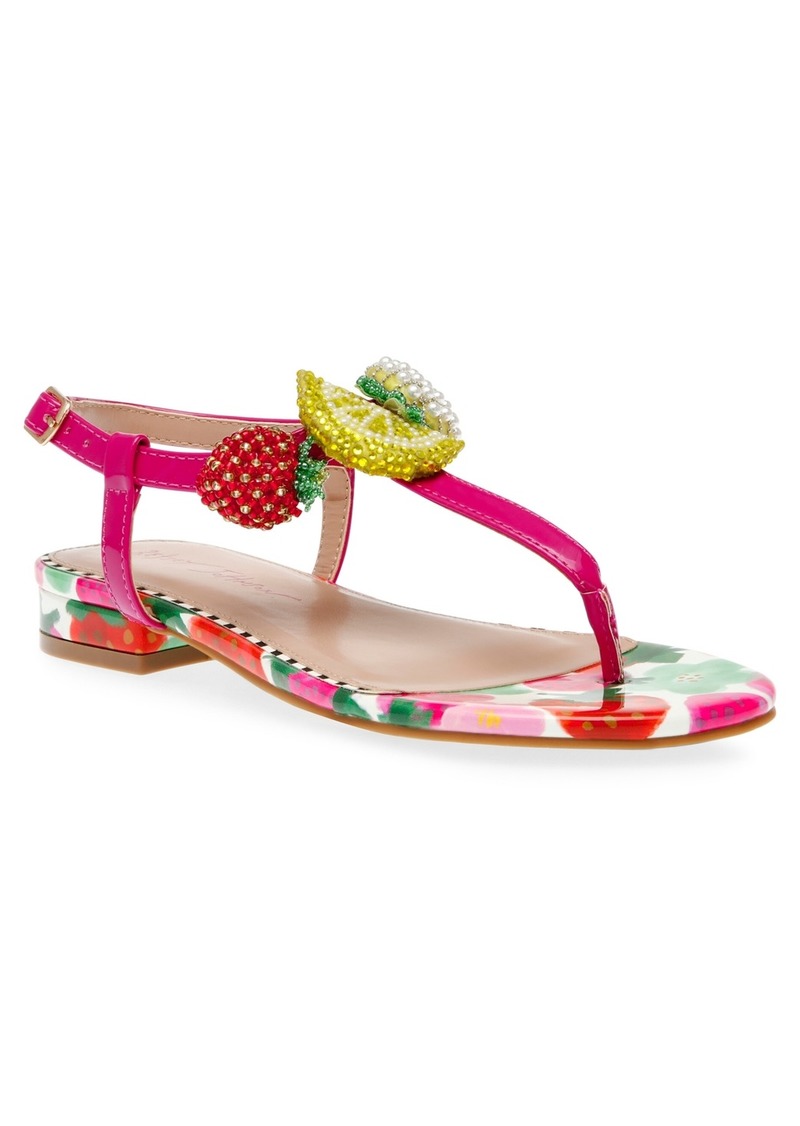 Betsey Johnson Women's Aniston Fruit Flat T-Strap Sandals - Berry Multi