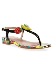 Betsey Johnson Women's Aniston Fruit Flat T-Strap Sandals - Berry Multi