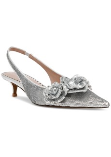 Betsey Johnson Women's Aurroa Embellished Slingback Pumps - Silver