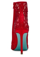 Betsey Johnson Women's Bolt Rhinestone Booties - Red