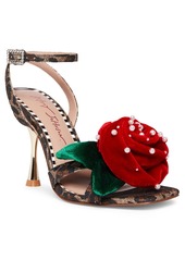 Betsey Johnson Women's Carlos Rosette Dress Sandals - Leopard/Red Velvet Multi