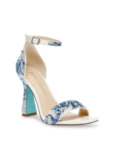 Betsey Johnson Women's Dani Ankle Strap Evening Sandals - Blue Floral