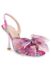 Betsey Johnson Women's Fawn Mesh Bow Heeled Sandals - Pink Flora