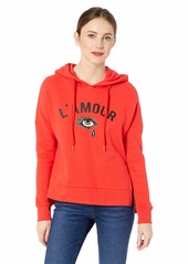 Betsey Johnson Women's L'Amour Drop Shoulder Hoodie  Extra Small