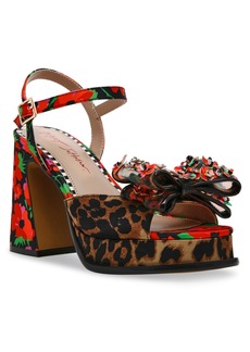 Betsey Johnson Women's Lilie Beaded Platform High Heel Dress Sandals - Leopard Floral Multi