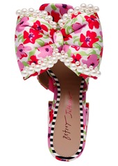 Betsey Johnson Women's Maccie Beaded Bow Platform Dress Sandals - Fushia Rose