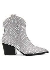 Betsey Johnson Women's Neil Rhinestone Western Booties - Silver