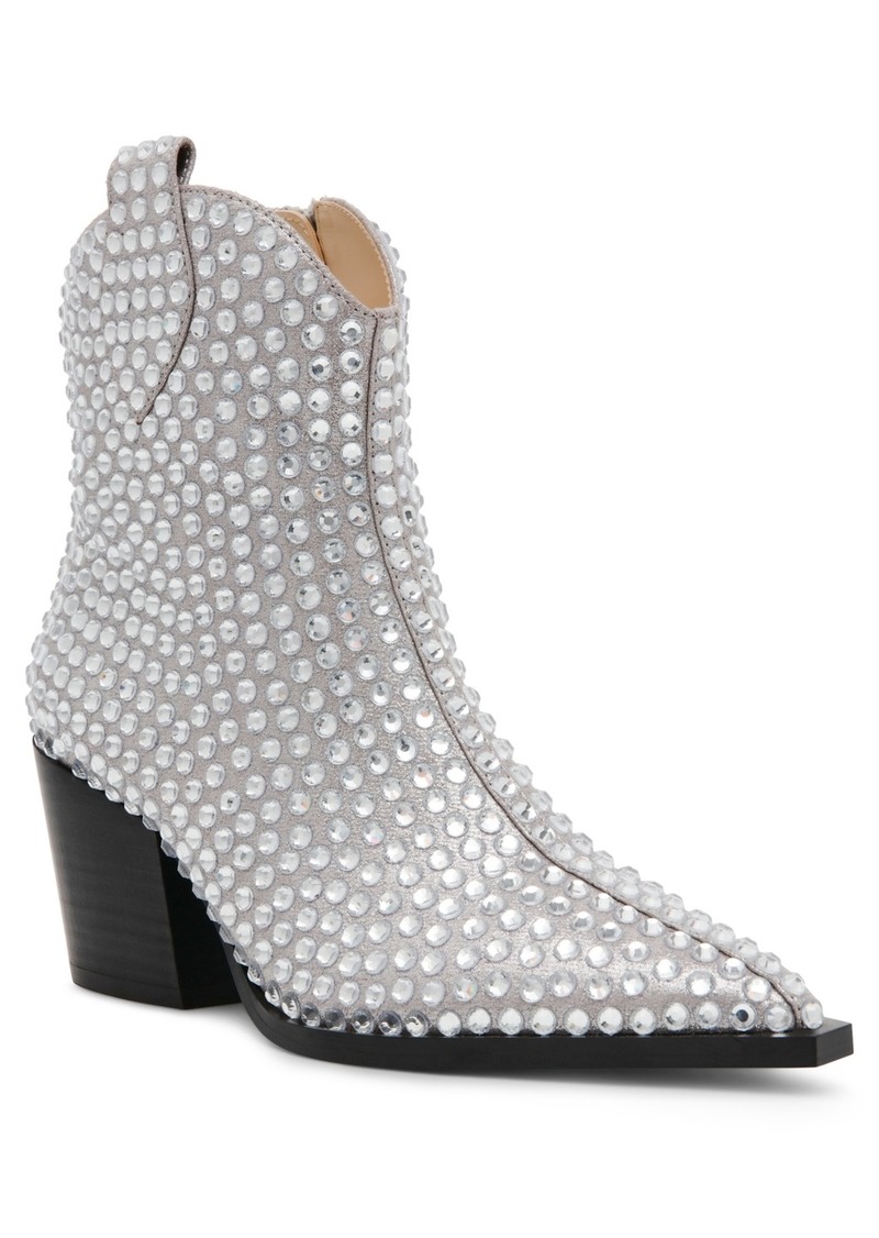 Betsey Johnson Women's Neil Rhinestone Western Booties - Silver