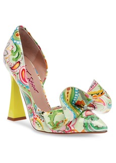 Betsey Johnson Nobble Sculpted Bow Pumps - Bright Paisley Multi Patent