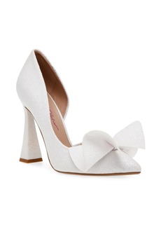 Betsey Johnson Nobble Sculpted Bow Pumps - Ivory Sparkle