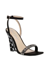 Betsey Johnson Women's Simon Embellished Wedge Evening Sandals - Black