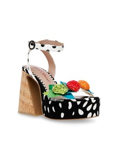 Betsey Johnson Women's Sprite Fruit Embellished Chunky Heels Sandals Women's Shoes