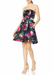 Betsey Johnson Women's Strapless Floral Party Dress