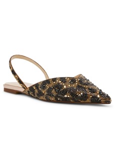 Betsey Johnson Women's Vance Rhinestone Slingback Evening Flats - Leopard