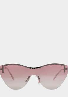 Betsey Johnson Betseys Curved Shield Sunnies Pink