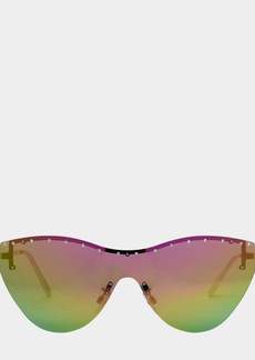 Betsey Johnson Betseys Curved Shield Sunnies Rainbow