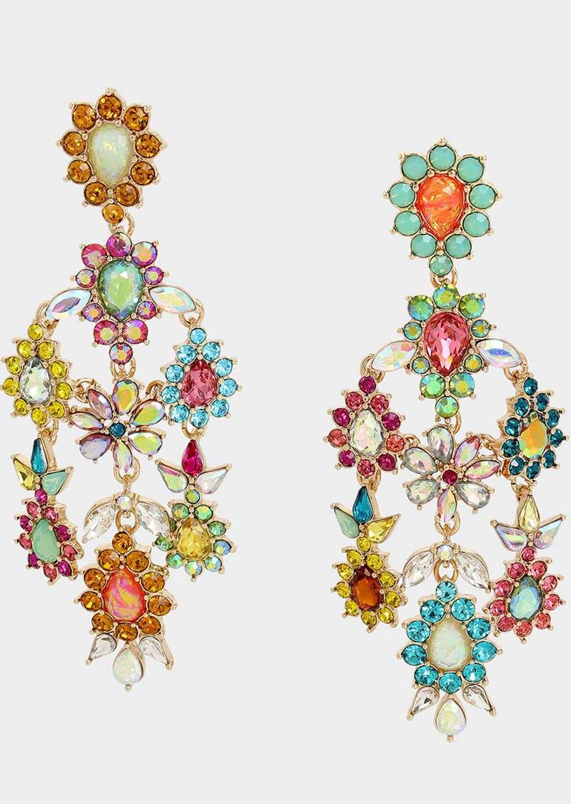 Betsey Johnson Betseys Paradise Flower Chandelier Earrings Multi