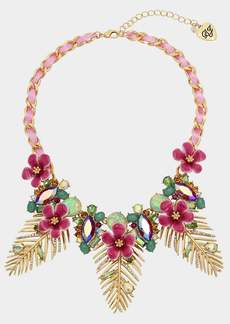 Betsey Johnson Betseys Paradise Leaf Frontal Necklace Multi