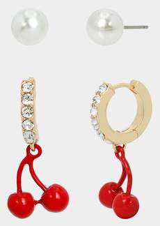 Betsey Johnson Betseys Pool Party Cherry Earring Set Red