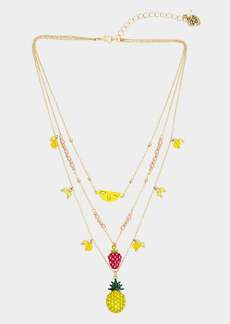 Betsey Johnson Betseys Pool Party Fruit Illusion Necklace Multi