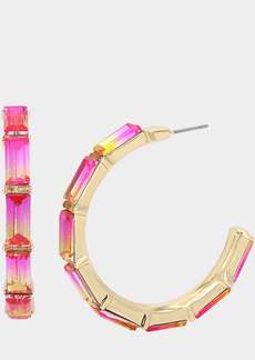 Betsey Johnson Betseys Pool Party Stone Hoop Earrings Multi