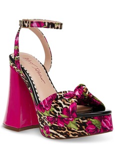 Betsey Johnson Brylie Womens Satin Floral Print Platform Sandals