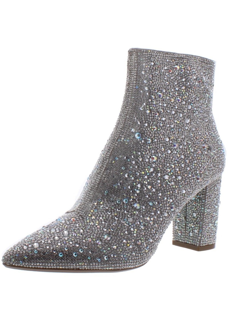 Betsey Johnson Cady Womens Embellished Block Heel Ankle Boots
