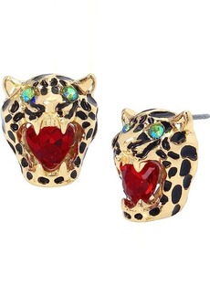 Betsey Johnson Cheetah Stud Earrings