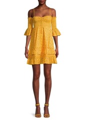 Betsey Johnson Cherry Delight Cold-Shoulder Mini Dress