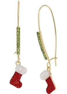 Betsey Johnson Christmas Stocking Dangle Earrings