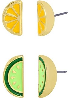 Betsey Johnson Citrus Slice Duo Stud Earrings