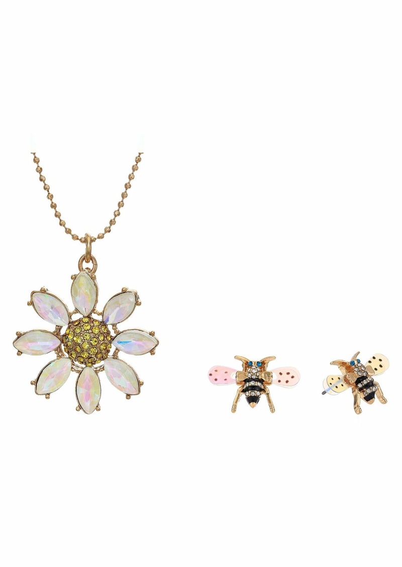 Daisy Necklace and Earrings Set