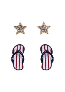 Betsey Johnson Flip Flop Star Earrings Stud Set