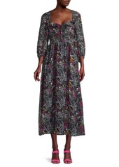 Betsey Johnson Floral Chiffon Peasant Dress