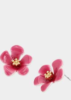 Betsey Johnson Hola To Love Flower Studs Fuchsia