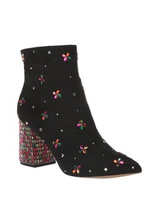 Betsey Johnson Josie Rhinestone Ankle Boots In Multi