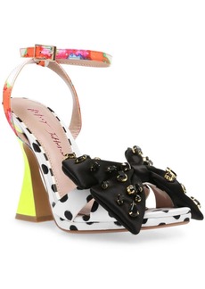 Betsey Johnson Loise Womens Patent Embellished Slingback Sandals