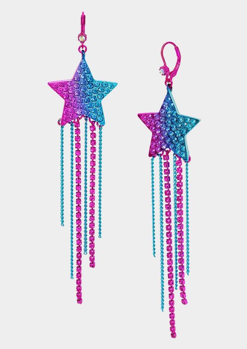 Betsey Johnson Miss Usa Star Chandelier Earrings Multi